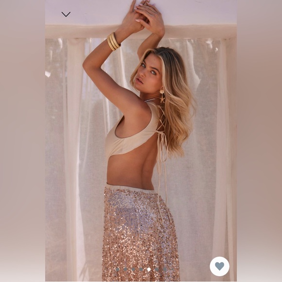 NWT 12th Tribe Era Champagne Sequin Maxi Dress - Picture 5 of 14